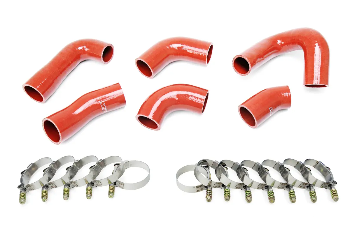 Hps Orange Silicone Transmission Oil Cooler Hose Kit  For 07-16 Mack Mp7 Engine Replace Oe# 22882156, 21251570, 21548313, 21794132, 21794129, 21209748 1