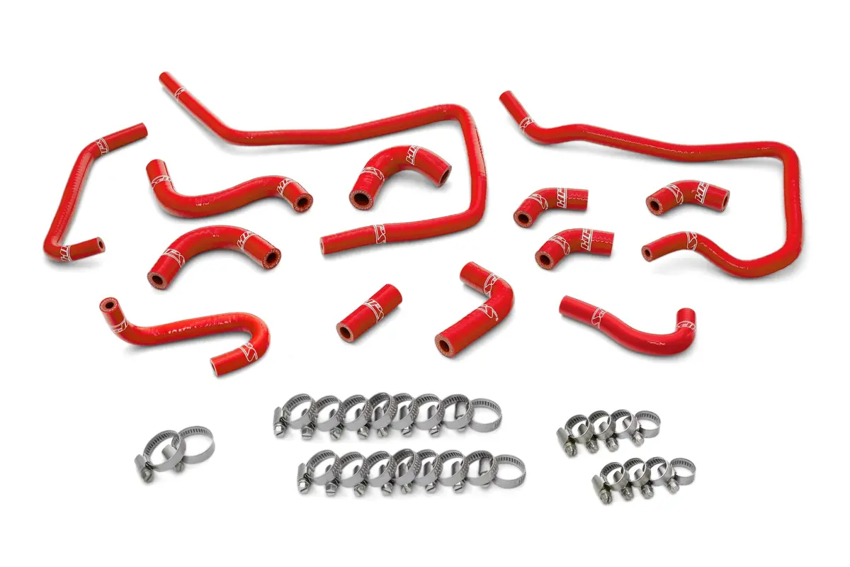 Hps Red 3-Ply Silicone Ancillary Coolant Hose Kit For 02-03 Subaru Impreza Wrx 2.0L Turbo 1