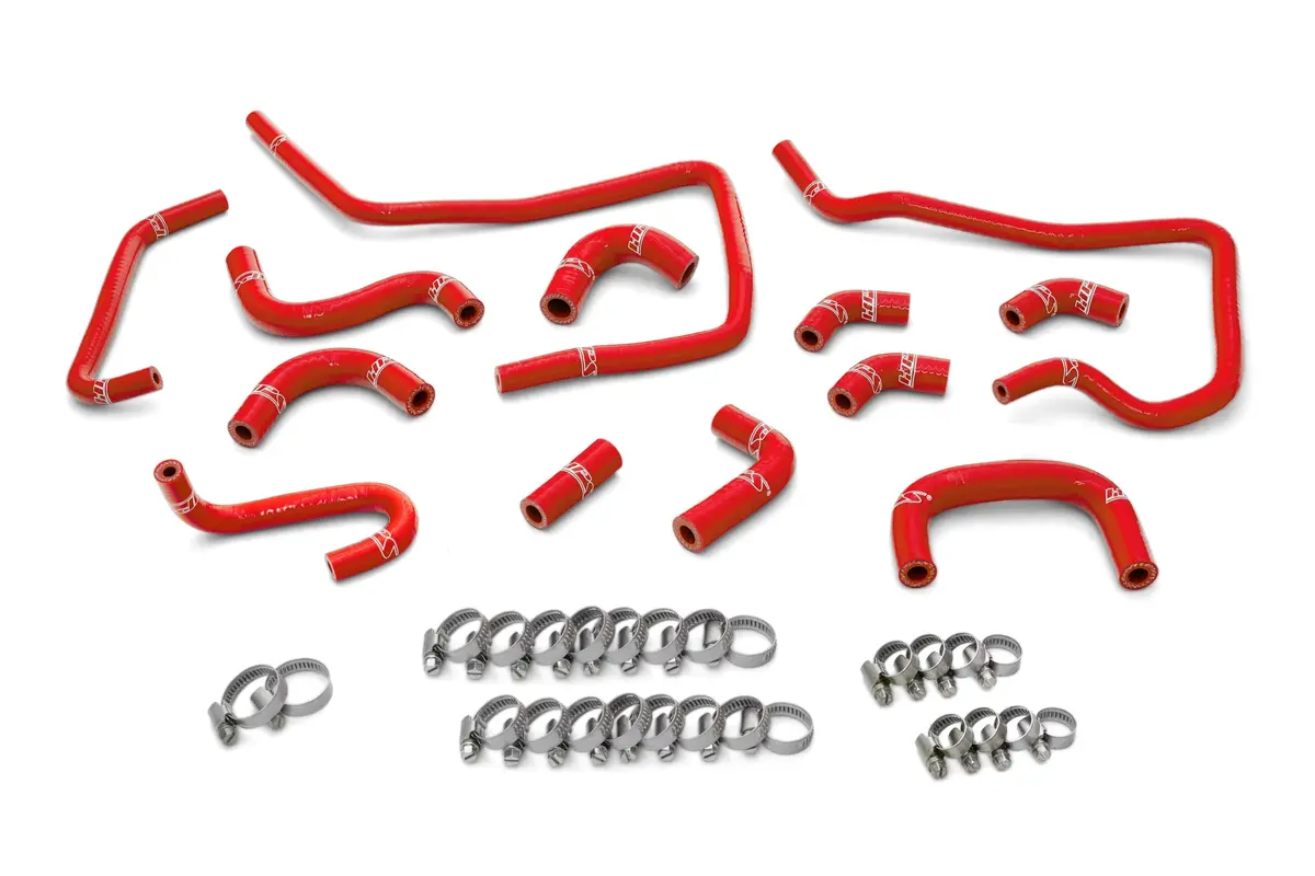 Hps Red 3-Ply Silicone Ancillary Coolant Hose Kit For 04 Subaru Impreza Wrx 2.0L Turbo 1