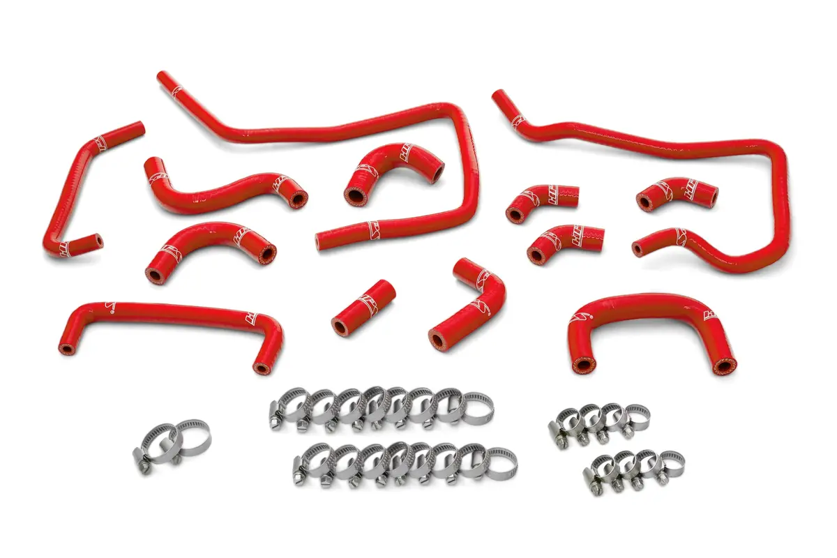 Hps Red 3-Ply Silicone Ancillary Coolant Hose Kit For 05 Subaru Impreza Wrx & Wrx Sti 2.0T 2.5T Turbo 1