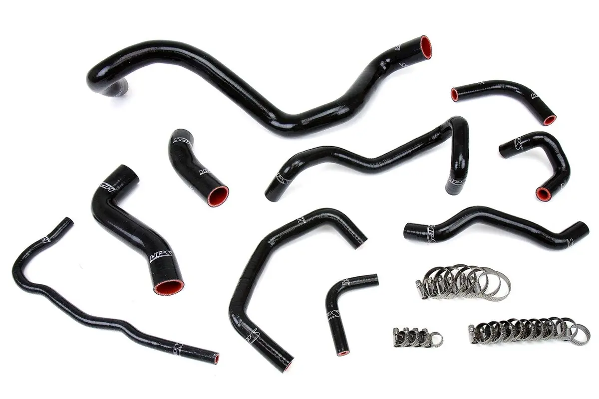 Hps Black 3-Ply Silicone Radiator Coolant Hose Kit For 99-06 Volkswagen Gti Golf Mk4 1.8T Manual Trans Left Hand Drive 1