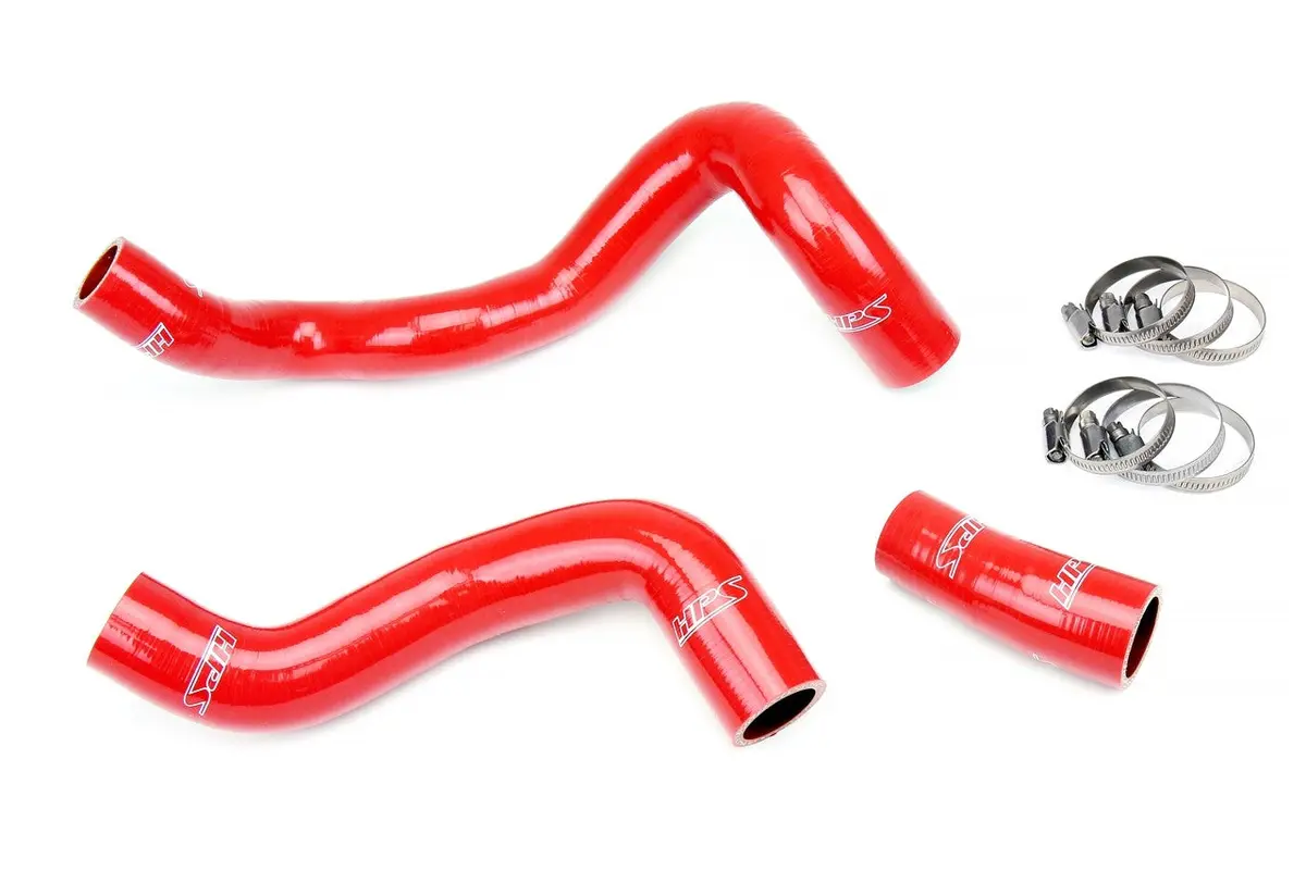 Hps Red 3-Ply Silicone Radiator Coolant Hose Kit For 16-18 Ford Focus Rs 2.3L Turbo 1