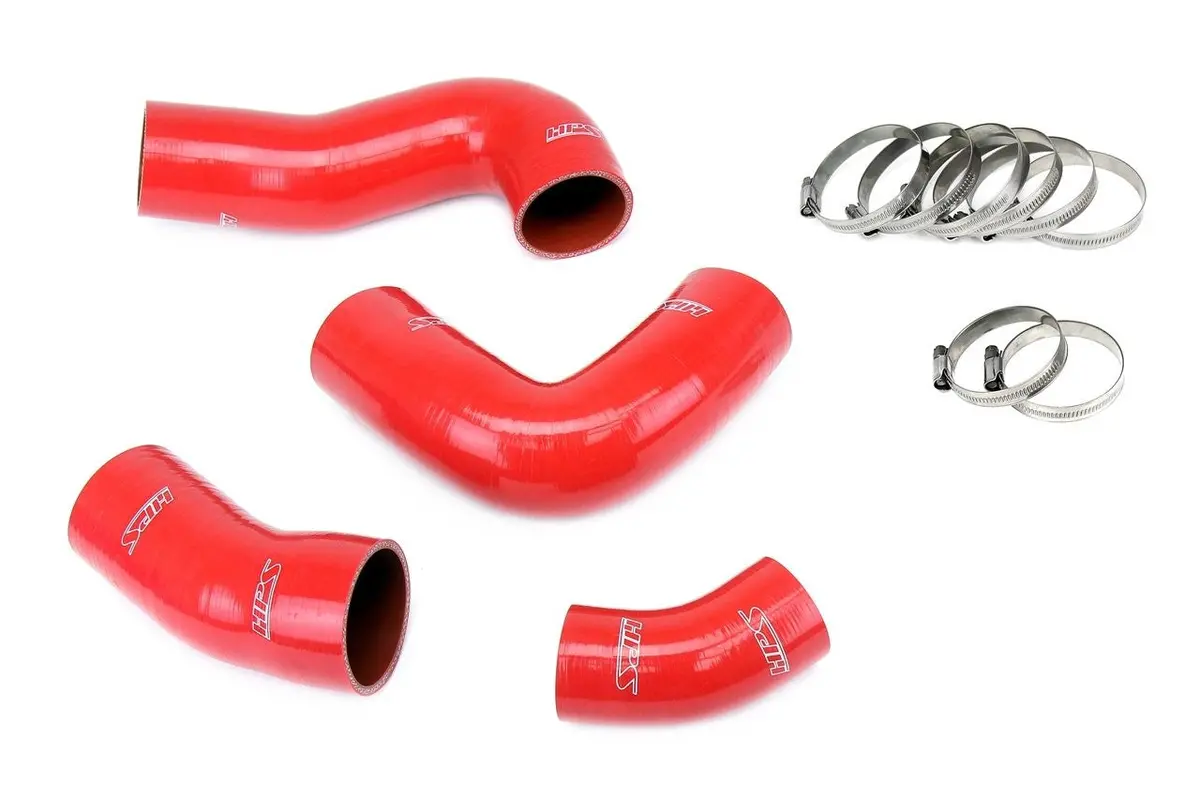 Hps Red 4-Ply Silicone Intercooler Hose Boots Kit For 19-21 Volkswagen Gti Mk7 2.0L Turbo 1