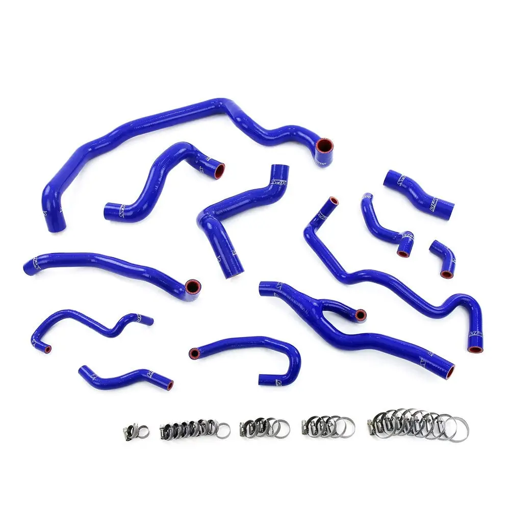 Hps Blue Silicone Radiator, Heater, Water Pump, And Expansion Tank Coolant Hose Kit For 07-10 Cooper 1.6L Turbo N14 At 1