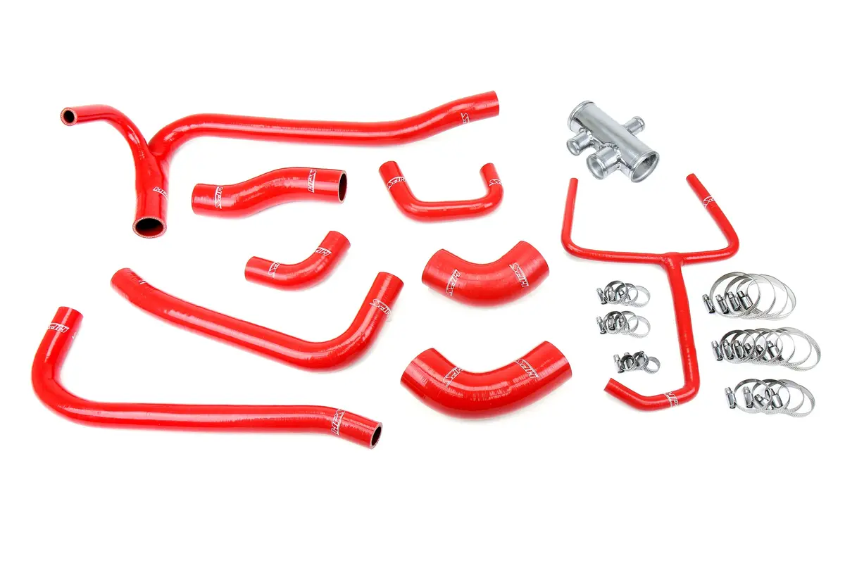 Hps Red 3-Ply Silicone Radiator Coolant Hose Kit For 07-14 Ford Mustang Gt500 5.4L 5.8L Supercharged 1