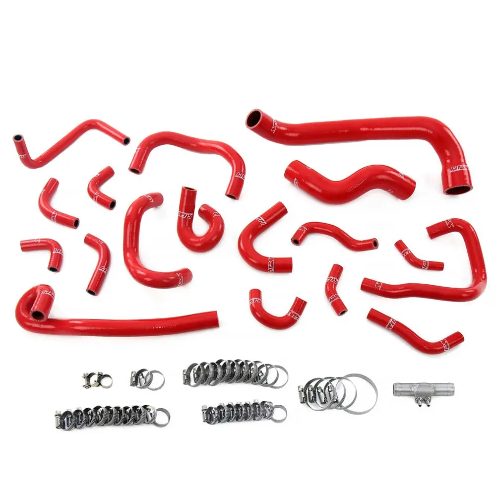 Hps Red 3-Ply Silicone Radiator/Heater/Ancillary/Breather Hose Kit For 95-98 Nissan Skyline Gtr R33 Rb26dett 1