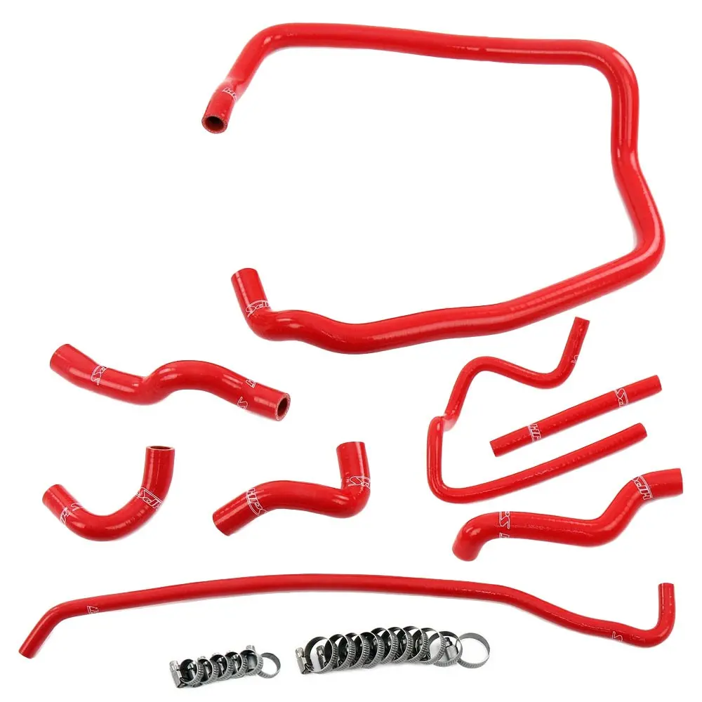 Hps Red 3-Ply Silicone Heater/Throttle Body/Expansion Tank Coolant Hose For 96-99 Bmw 323/328 2.5/2.8L M52 E36 1