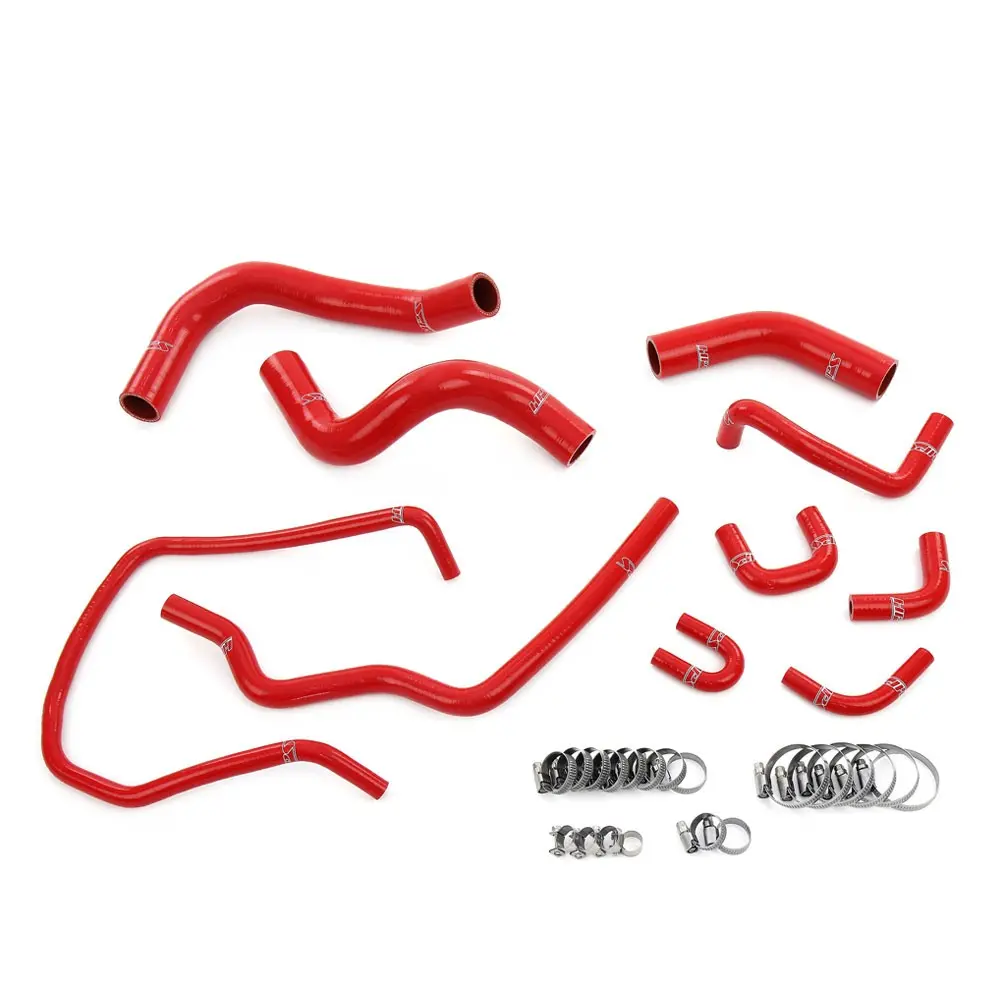Hps Red 3-Ply Silicone Radiator/By-Pass/Throttle Body Coolant Hose For 04-10 Qx56/04-15 Titan Armada 5.6L V8 1