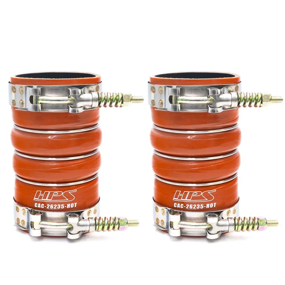Hps Orange 4-Ply Silicone Intercooler Hose Boots Kit Hot Side For 10-12 Ram 2500/3500/4500/5500 6.7L Cummins Ds 1
