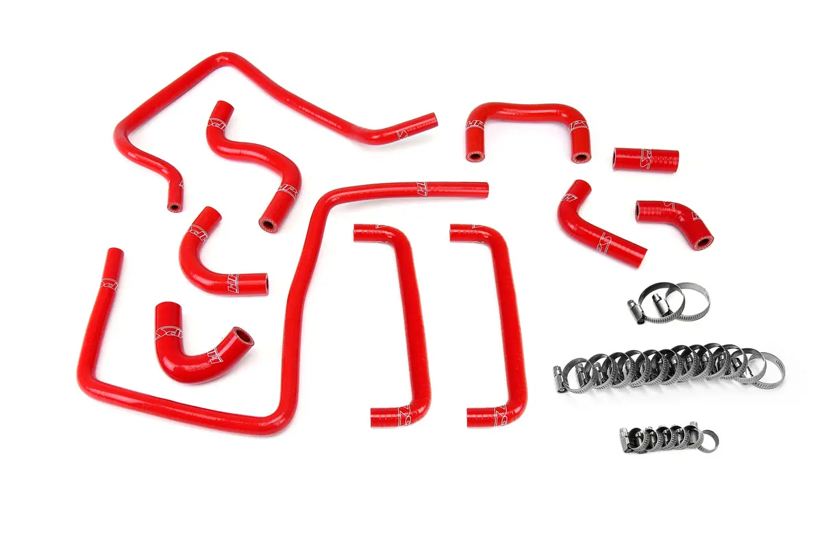 Hps Red 3-Ply Silicone Ancillary Coolant Hose Kit For 06-07 Subaru Impreza Wrx/Sti 2.5L Turbo 1