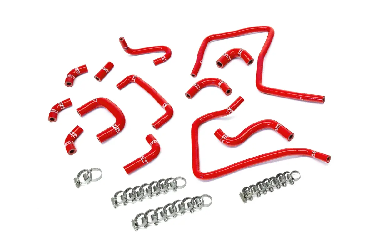 Hps Red 3-Ply Silicone Ancillary Coolant Hose Kit For 04 Subaru Impreza Wrx Sti 2.5L Turbo 1