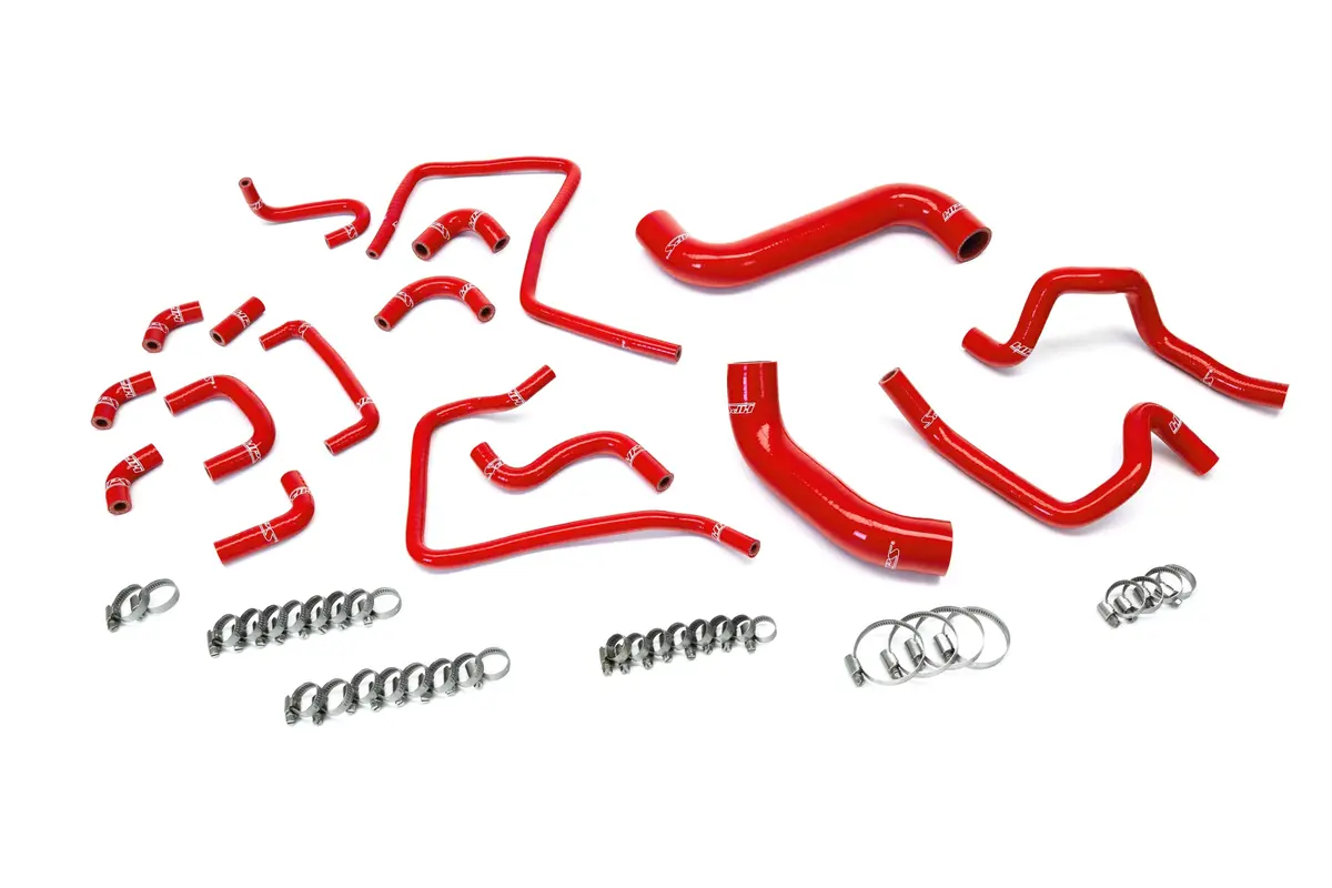 Hps Red 3-Ply Silicone Radiator, Heater And Ancillary Coolant Hose Kit For 04 Subaru Impreza Wrx Sti 2.5L Turbo 1