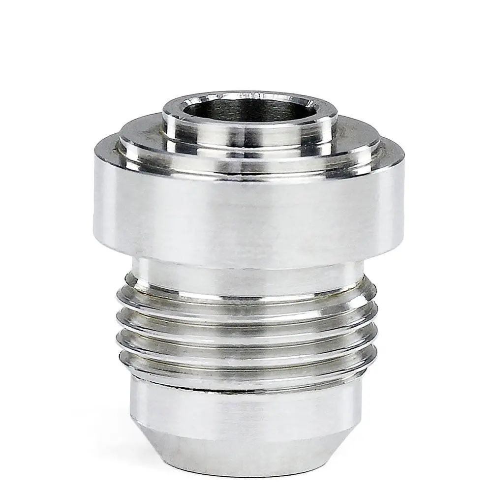 Hps An Fitting Male Weld On Bung With 37 Degree Flare, An -10, Silver Aluminum 1