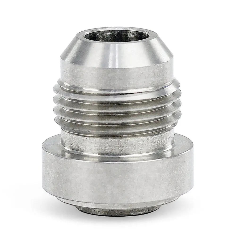 Hps An Fitting Male Weld On Bung With 37 Degree Flare, An -4, Silver Stainless Steel 2