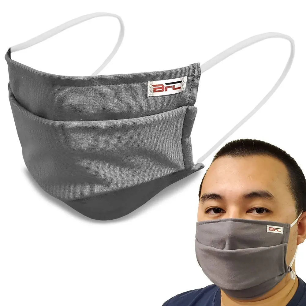 Bfc Grey Washable/Reusable Adult Kid 100% Cotton Face Mask Shield Cover Nose Anti Dust 1
