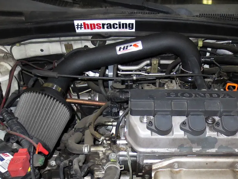 Hps Black Shortram Air Intake Kit With Filter For 01-05 Honda Civic Dx Ex Lx 1.7L L4 2