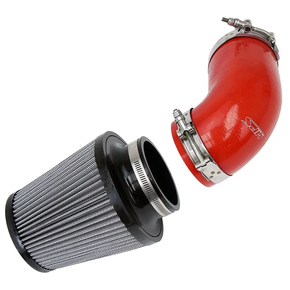 Hps Red Silicone Shortram Air Intake Kit For 09-11 Hyundai Genesis Sedan 3.8L V6 1