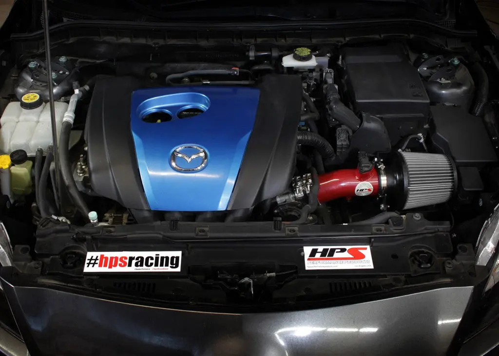 Hps Red Shortram Air Intake Heat Shield Kit For 12-13 Mazda Mazda3 2.0L Skyactiv 2