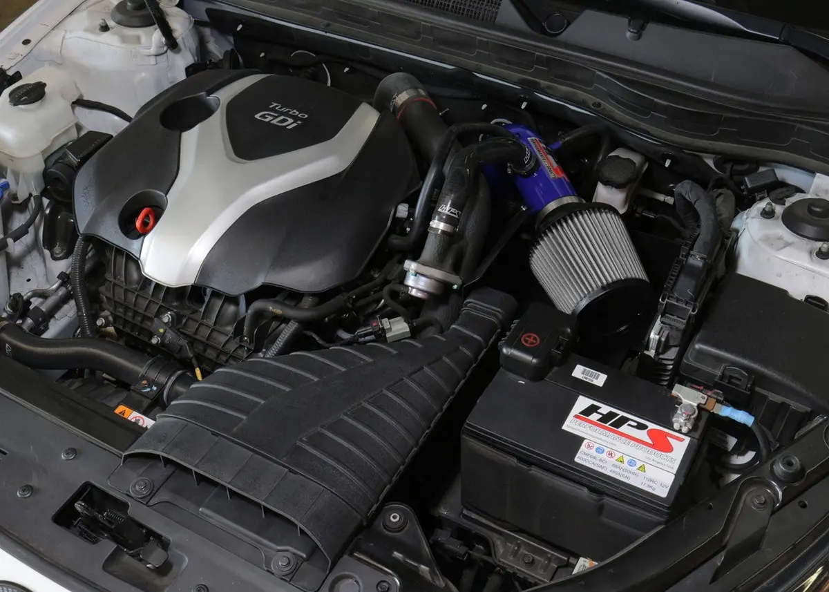 Hps Blue Shortram Air Intake Heat Shield Kit For 11-15 Kia Optima / 11-14 Hyundai Sonata 2.0L Turbo 2