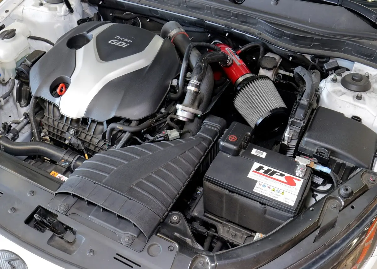Hps Red Shortram Air Intake Heat Shield Kit For 11-15 Kia Optima / 11-14 Hyundai Sonata 2.0L Turbo 2