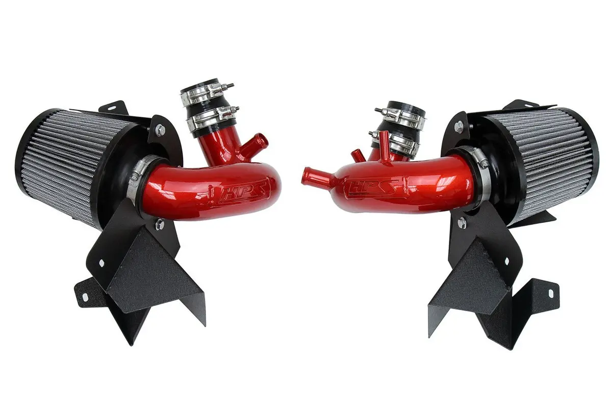 Hps Red Shortram Air Intake Heat Shield Kit For 19+ Genesis G70 3.3L V6 Twin Turbo 1