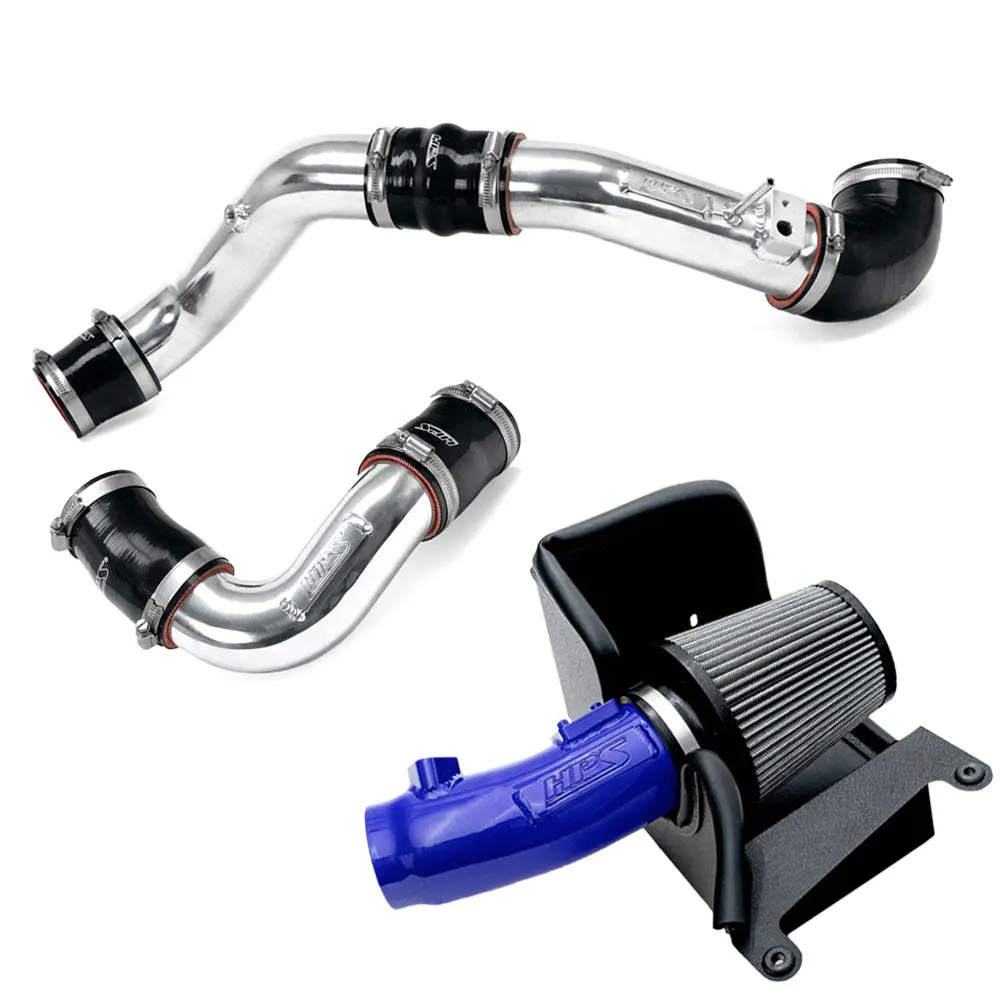 Hps Blue/Polish Shortram Air Intake & Intercooler Charge Pipe Kit For Integra Type-S De5 / Civic Type-R Fl5 2.0T 1