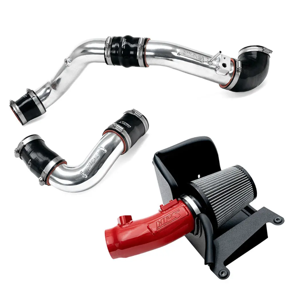 Hps Red/Polish Shortram Air Intake & Intercooler Charge Pipe Kit For 24+ Acura Integra Type-S / 23+ Civic Type-R 2.0T 1