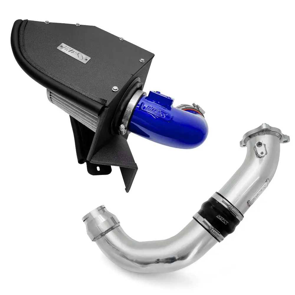 Hps Polish Charge Pipe + Blue Shortram Air Intake For 19+ Bmw 1/2/4-Series 2.0L B48 Turbo 1