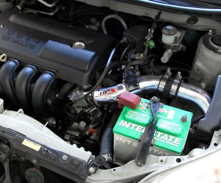 Hps Polish Cold Air Intake Kit (Converts Shortram) For 03-04 Corolla / Matrix Xr / Vibe 1.8L 1Zz-Fe 2