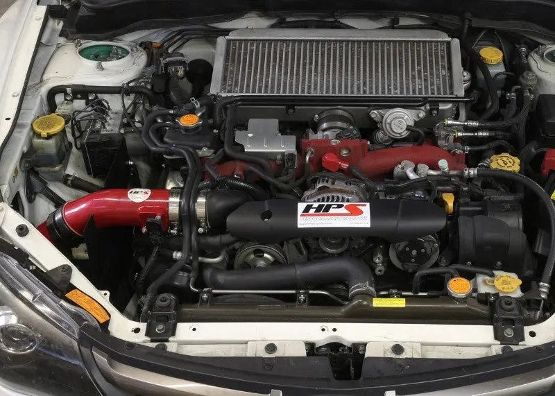 Hps Red Cold Air Intake Kit For 08-14 Subaru Wrx & Wrx Sti 2.5L Turbo 2