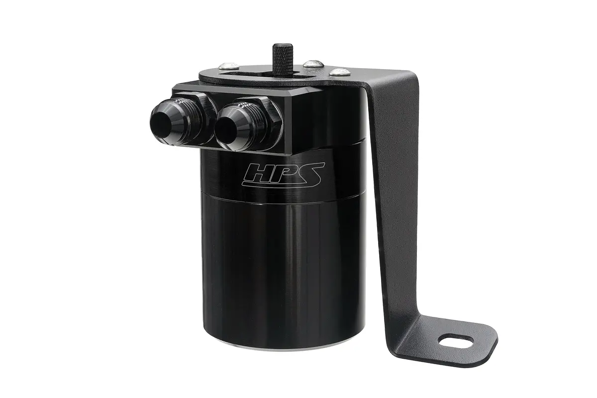Hps Black 5Fl Oz Aluminum Oil Catch Can Tank Mount Bracket Kit 15-21 Subaru Wrx Sti 2.5L Turbo Va 1