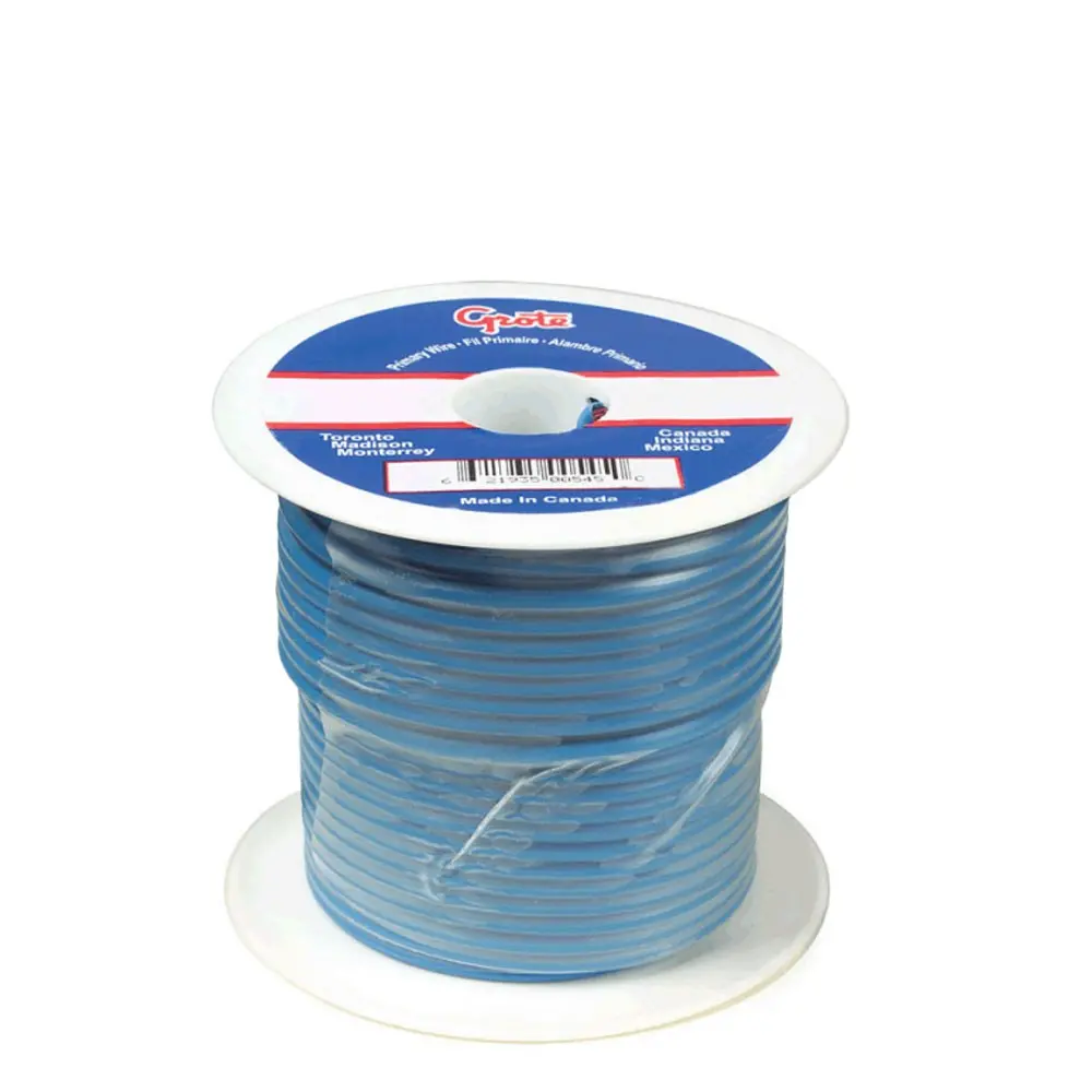 Grote 87-7010 100' Ft Length (Blue) 60V 14Ga General Purpose Thermo Plastic Wire [100% Copper/Pvc Insulation] 1