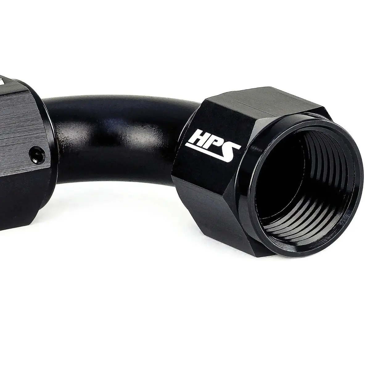 Hps An Female To Female Swivel Coupling Adapter Fitting, 90 Degree, An -12, Black Aluminum 2