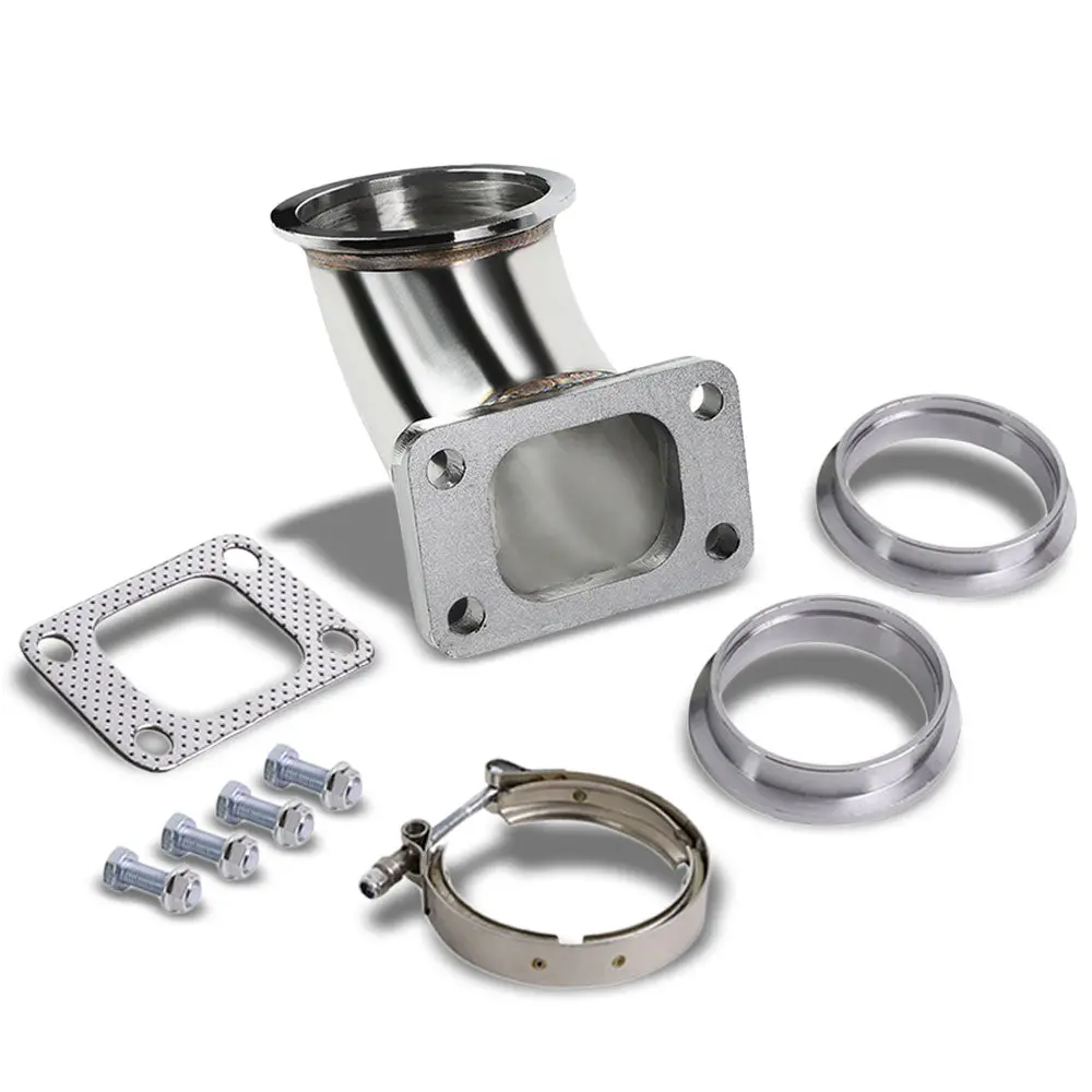 3" V-Band To T3 90 Degree Elbow Turbo Charger Exhaust Converter Flange Adaptor 1