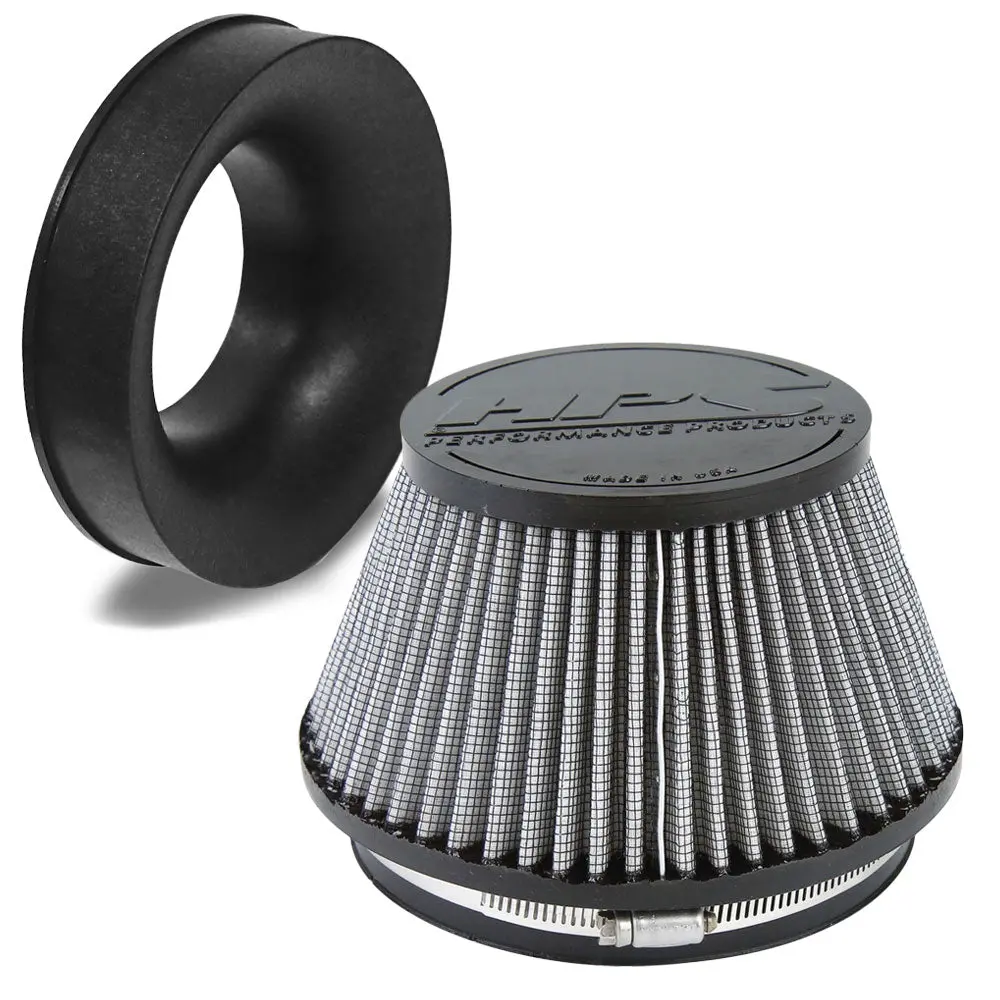 Hps 6" White Round Tapered Intake Air Filter & Velocity Stack 5" Length, 7.5" Base, 5" Top. Hps-4302 1