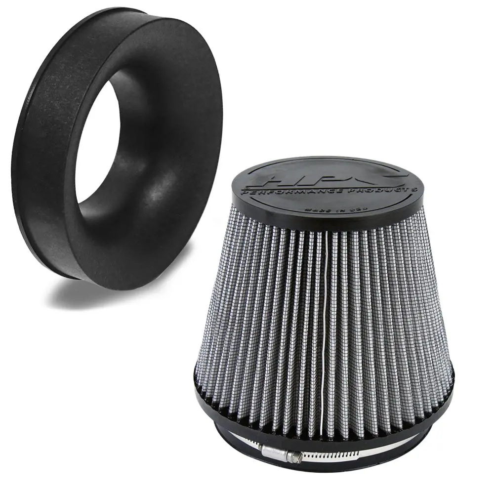 Hps 6" White Round Tapered Intake Air Filter & Velocity Stack 7" Length, 7.5" Base, 5" Top. Hps-4303 1