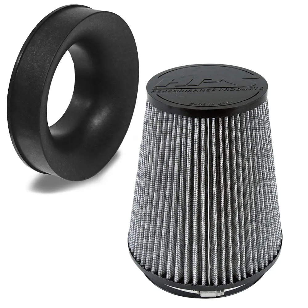 Hps 6" White Round Tapered Intake Air Filter & Velocity Stack 9" Length, 7.5" Base, 5" Top. Hps-4304 1