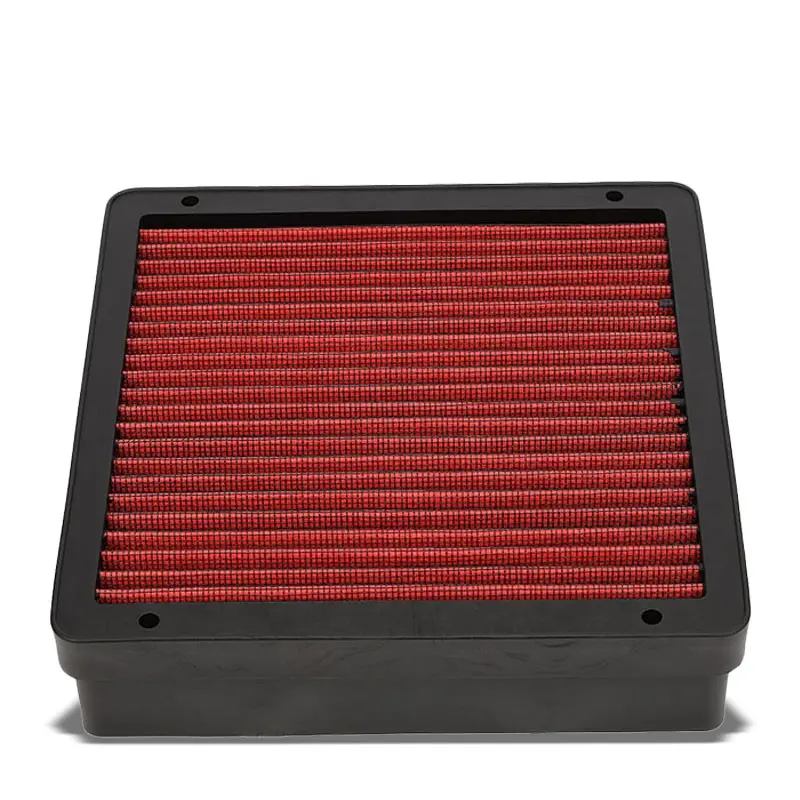 Red High Flow Cotton Washable/Reusable Drop-In Panel Air Filter For 02-07 Lancer 1