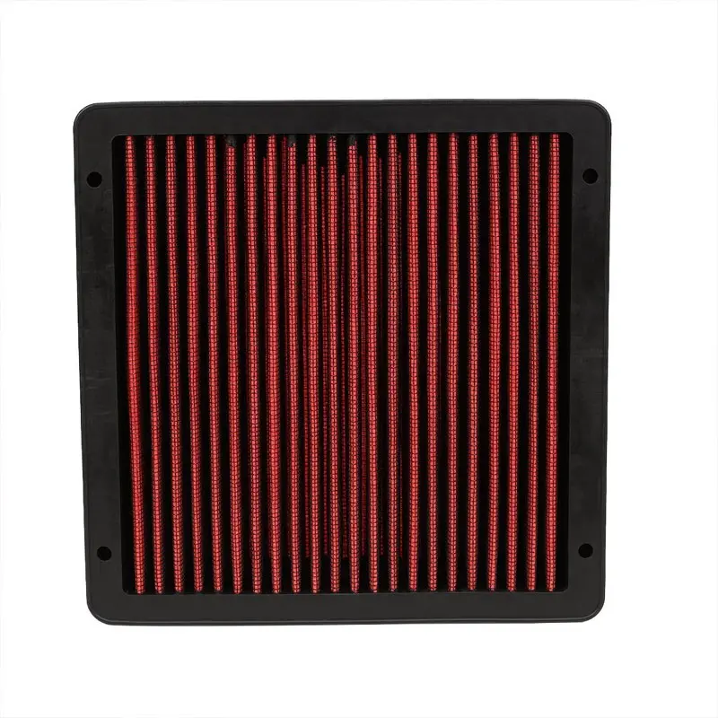 Red High Flow Cotton Washable/Reusable Drop-In Panel Air Filter For 02-07 Lancer 2