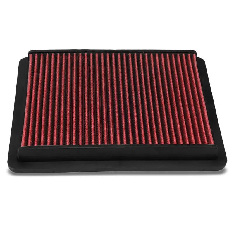 Red High Flow Cotton Washable Drop-In Panel Air Filter For 08-12 Accord V6 1