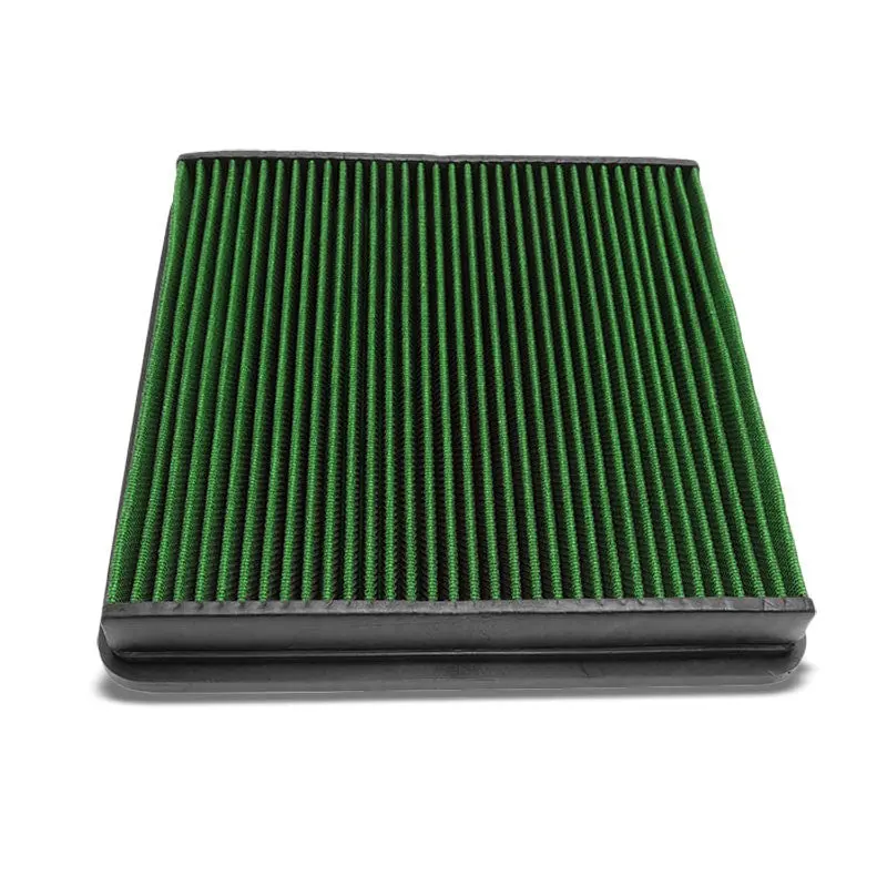 Green High Flow Cotton Gauze Drop-In Panel Air Filter For 09-17 F-150 2.7L-6.2L 1