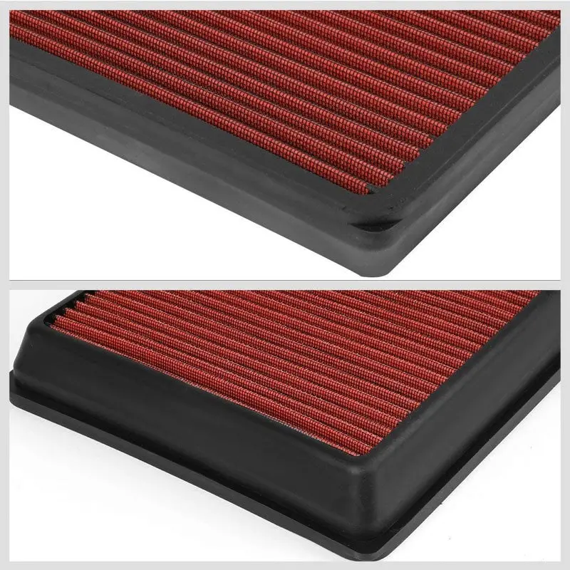 Red High Flow Washable Drop-In Panel Air Filter For 11-18 Dodge Charger 2