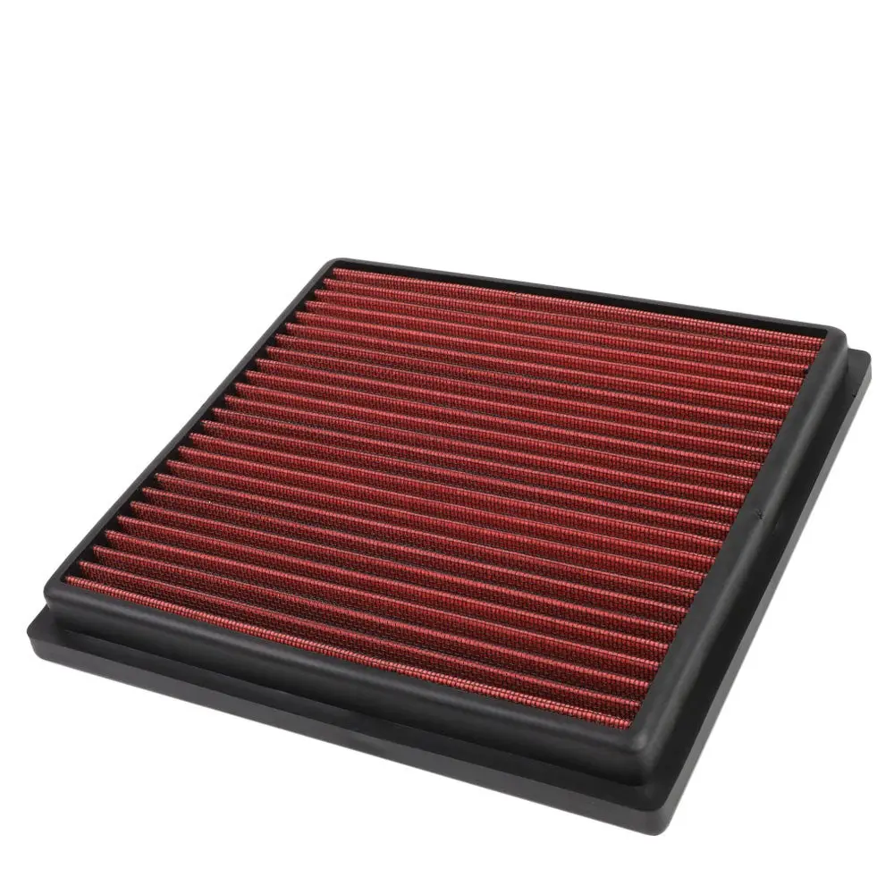 Red High Flow Washable Drop-In Panel Air Filter For 11-16 Highlander Hybrid 3.5L 1
