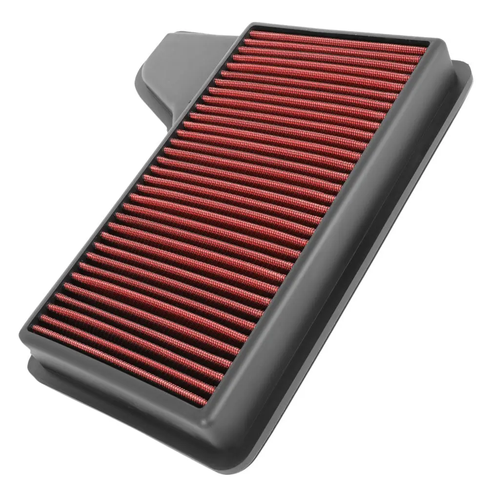 Red High Flow Washable Drop-In Panel Air Filter For 15-19 Mustang 2.3L 3.7L 5.0L 1