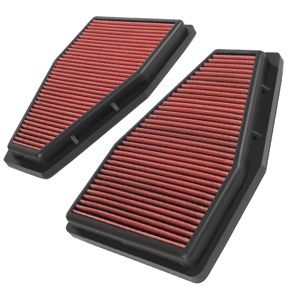 Red High Flow Washable Drop-In Panel Air Filter For 12-19 911 3.4L/3.8L Turbo 1