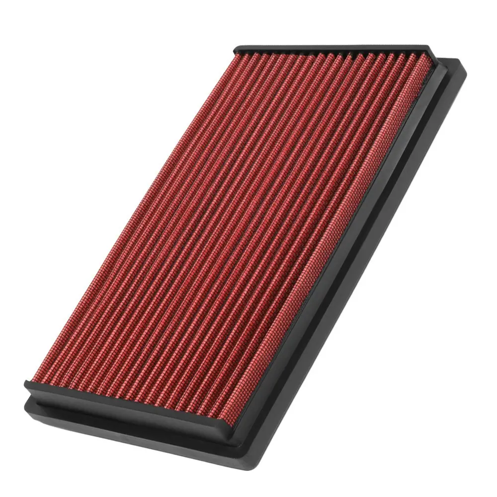 Red High Flow Washable Drop-In Panel Air Filter For 90-94 Mazda 323 1.6L 1.8L 1