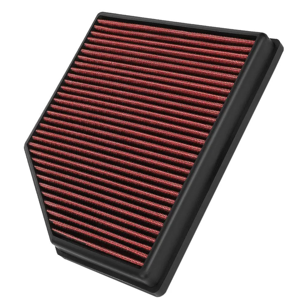 Red High Flow Washable Drop-In Panel Air Filter For 11-16 Volvo S60 3.0L Turbo 1