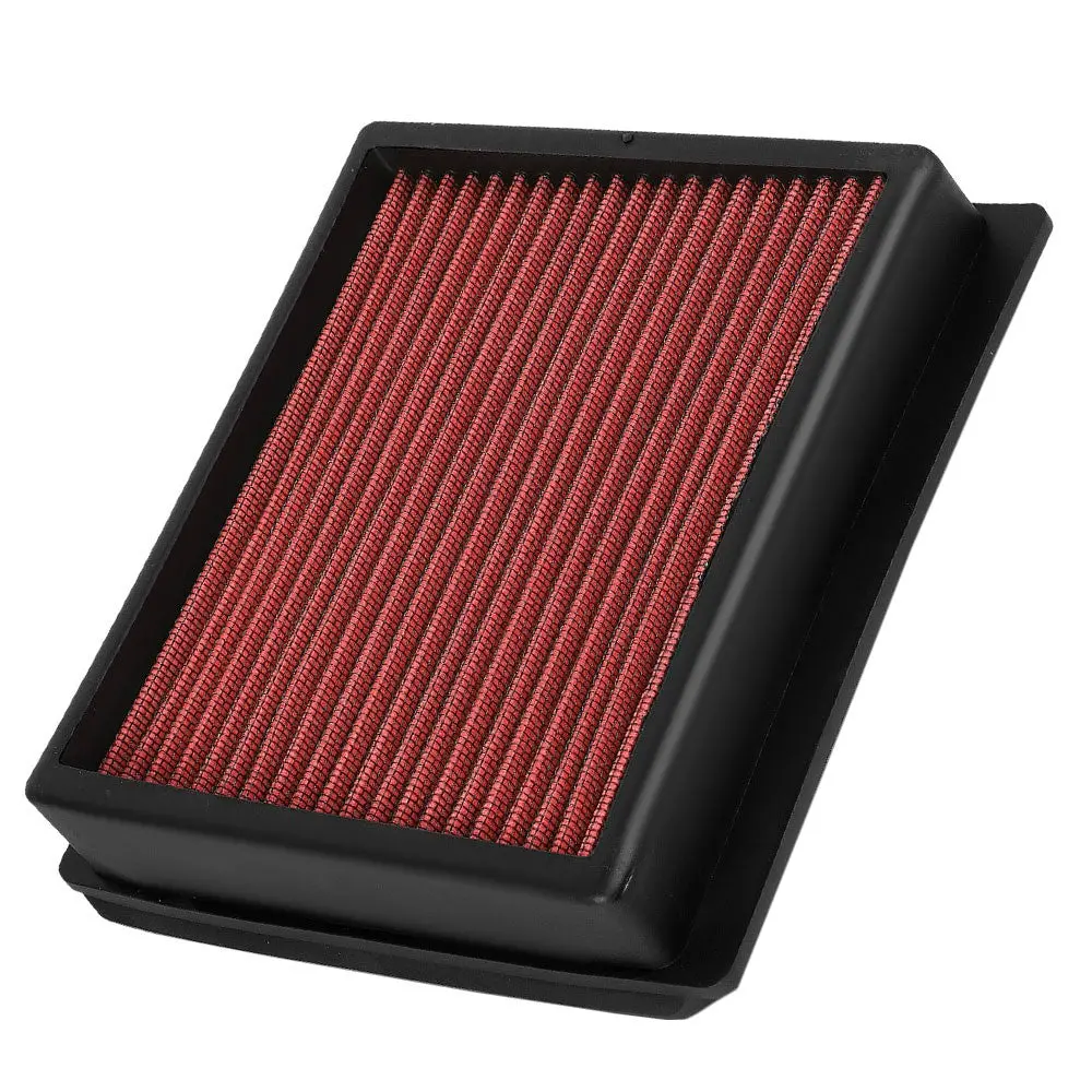 2X Red High Flow Washable Drop-In Panel Air Filter For 14-19 Infiniti Q70 Q70l 3.7L 1