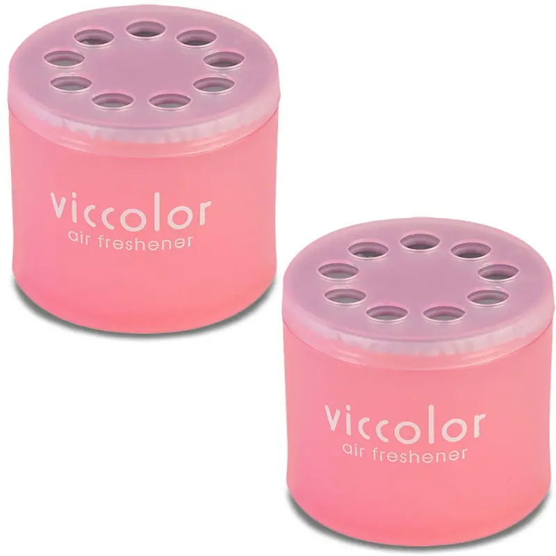 2X Viccolor Gel Based 85G Can/Peach & Kiss Scent Air Freshener Restroom 1
