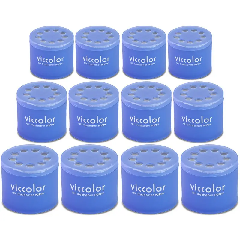 12X Viccolor Gel Based Can/Blue Water Scent Air Freshener Deodorize Restroom 1